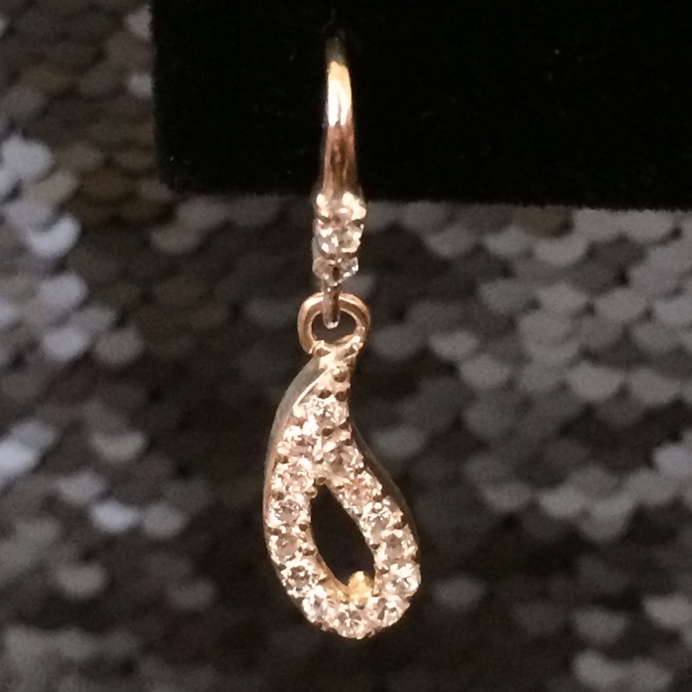 Sterling Silver & CZ Teardrop 💧Earrings - Picture 2 of 4